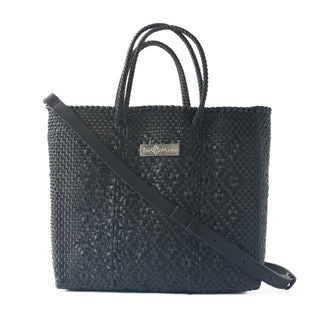 All Black Large Woven Crossbody Bag - Olita Gifts & Goods