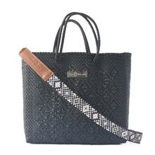 Load image into Gallery viewer, All Black Large Woven Crossbody Bag
