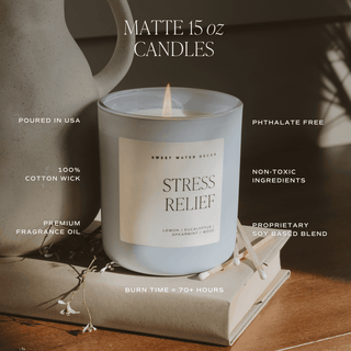 Coastal Lemon Soy Candle - Blue Matte Jar - 15 oz - Olita Gifts & Goods