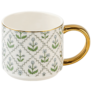 Floral Quilt 14 oz Coffee Mug - Olita Gifts & Goods