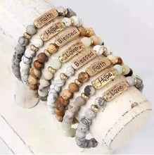 Load image into Gallery viewer, Hammered Metal &amp; Stone Bracelets
