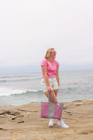 Sunset Woven Super Tote