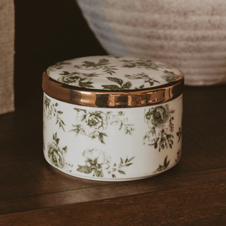 Green Delft Trinket Dish with Lid - Olita Gifts & Goods