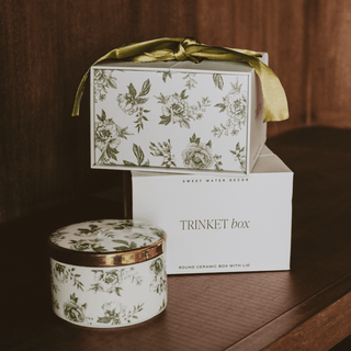 Green Delft Trinket Dish with Lid - Olita Gifts & Goods