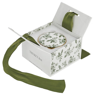 Green Delft Trinket Dish with Lid - Olita Gifts & Goods