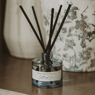 Salt and Sea Blue Tinted Glass Jar Reed Diffuser - Olita Gifts & Goods