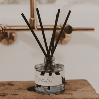Salt and Sea Blue Tinted Glass Jar Reed Diffuser - Olita Gifts & Goods