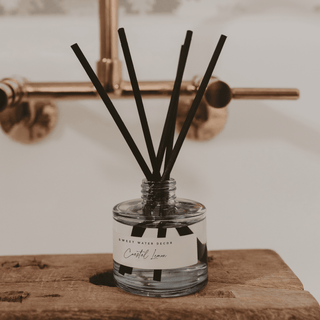 Coastal Lemon Blue Tinted Glass Jar Reed Diffuser - Olita Gifts & Goods