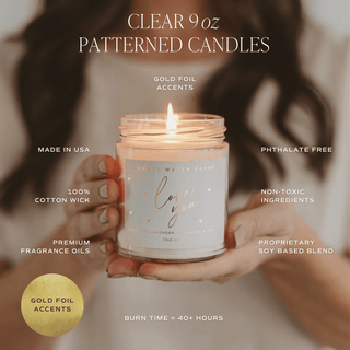 Coastal Lemon Soy Candle - Clear Patterned Jar - 9 oz - Olita Gifts & Goods
