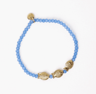 Janie Bead Bracelet with Brass Fish - Olita Gifts & Goods