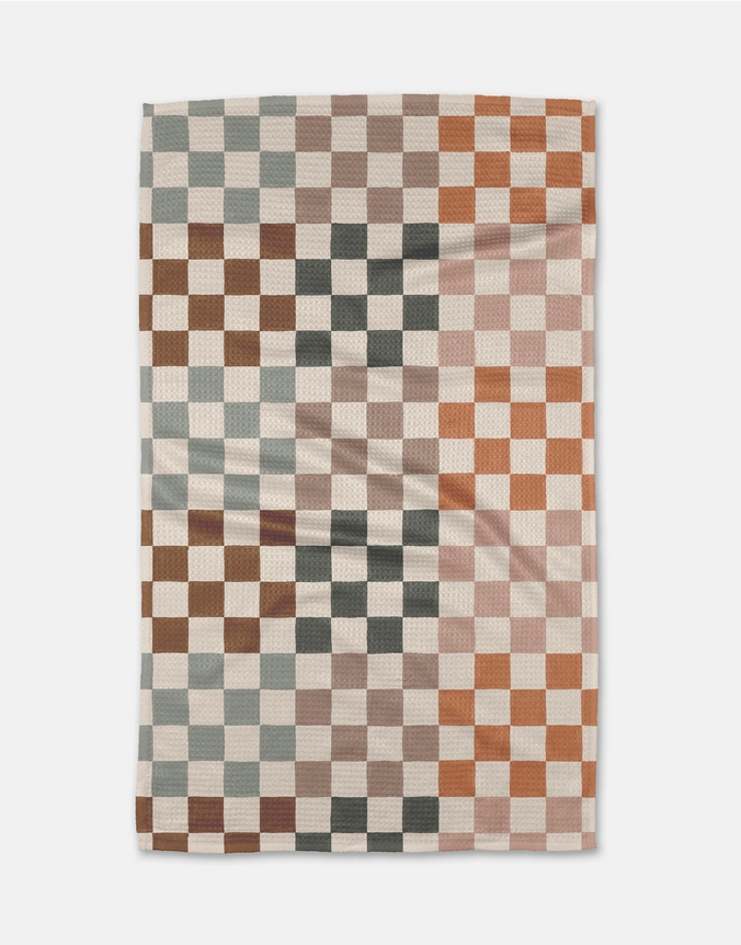 Autumn Checkers Tea Towel