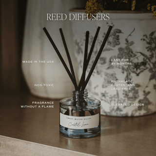 Coastal Lemon Blue Tinted Glass Jar Reed Diffuser - Olita Gifts & Goods