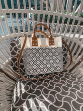 Load image into Gallery viewer, Tin Marin White Large Woven Crossbody Bag - Tan Leather
