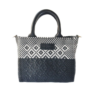 Small Woven Crossbody - Black Leather - Olita Gifts & Goods