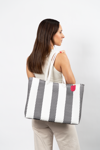 Zebra Woven Super Tote