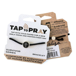 Tap To Pray® Survivor Series Bracelet: Mocha + Cross - Olita Gifts & Goods