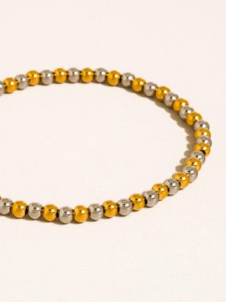 Perlisse 18K Gold Non-Tarnish Two Tone Beaded Bracelet: Multi-Colored / Perlisse-M