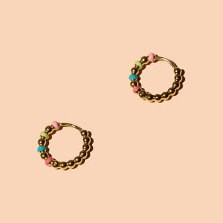 Dippin' Dots Hoops - 18K Gold Plated - Olita Gifts & Goods