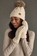 Load image into Gallery viewer, Beige Cable Knit Pom Hat

