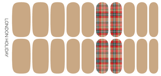 London Holiday | Beige with Plaid Accent Winter Nail Wraps - Olita Gifts & Goods