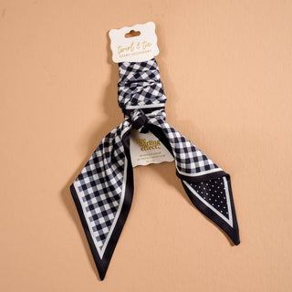 Twilly Scarf-Gingham Black - Olita Gifts & Goods