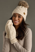 Load image into Gallery viewer, Beige Cable Knit Pom Hat
