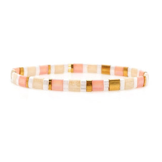 Boho Glass & Hematite Beaded TILA Beads Stretch Bracelet -BJ: MIO0031C - Olita Gifts & Goods