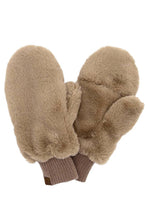Load image into Gallery viewer, Faux Fur Mittens w/ finger opening

