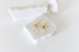 Daisy Gold Bow Hoops - Olita Gifts & Goods