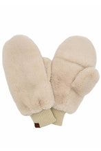 Load image into Gallery viewer, Faux Fur Mittens w/ finger opening
