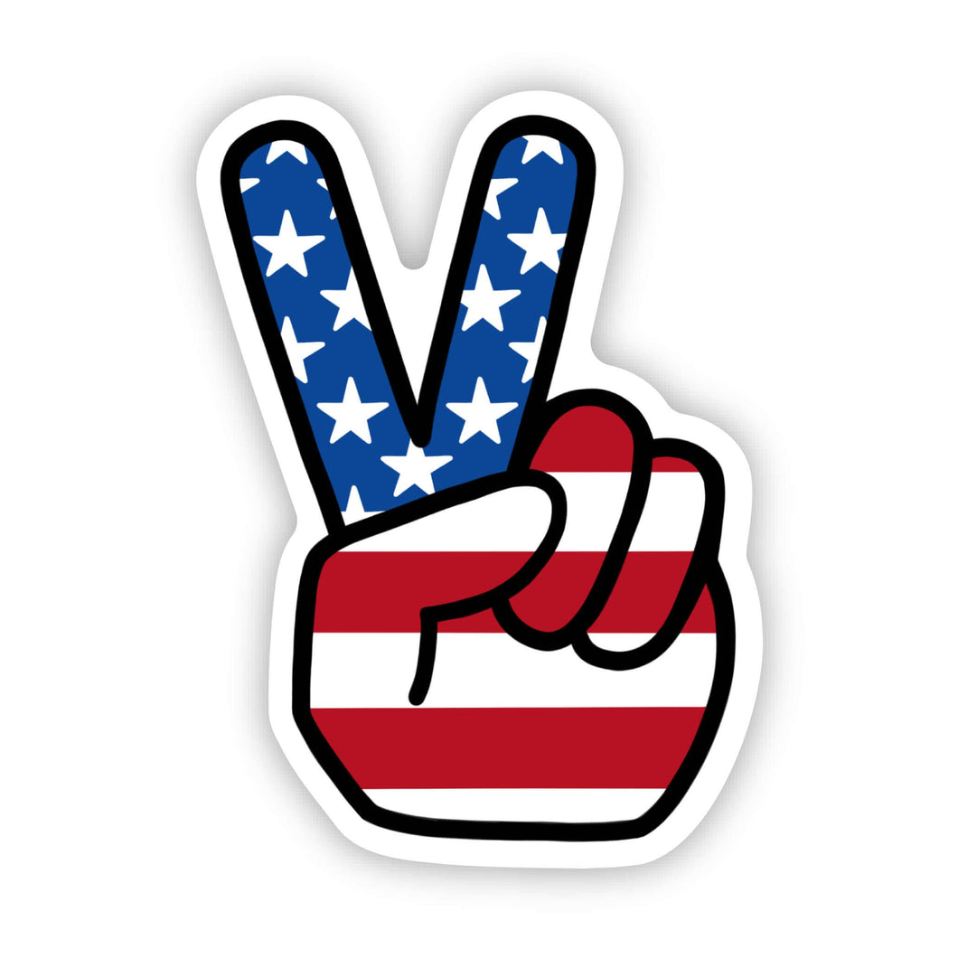 American Flag Peace Sticker