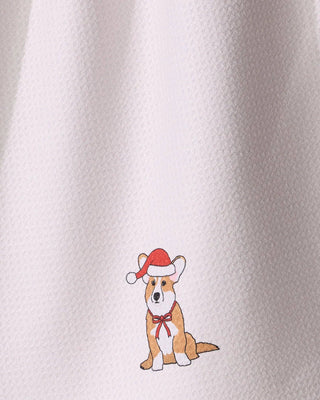 Merry Corgi Tea Towel