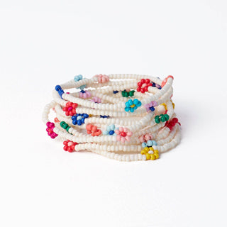 Sage Flower Beaded Bracelet Stack - Olita Gifts & Goods