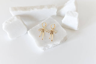 Daisy Gold Bow Hoops - Olita Gifts & Goods