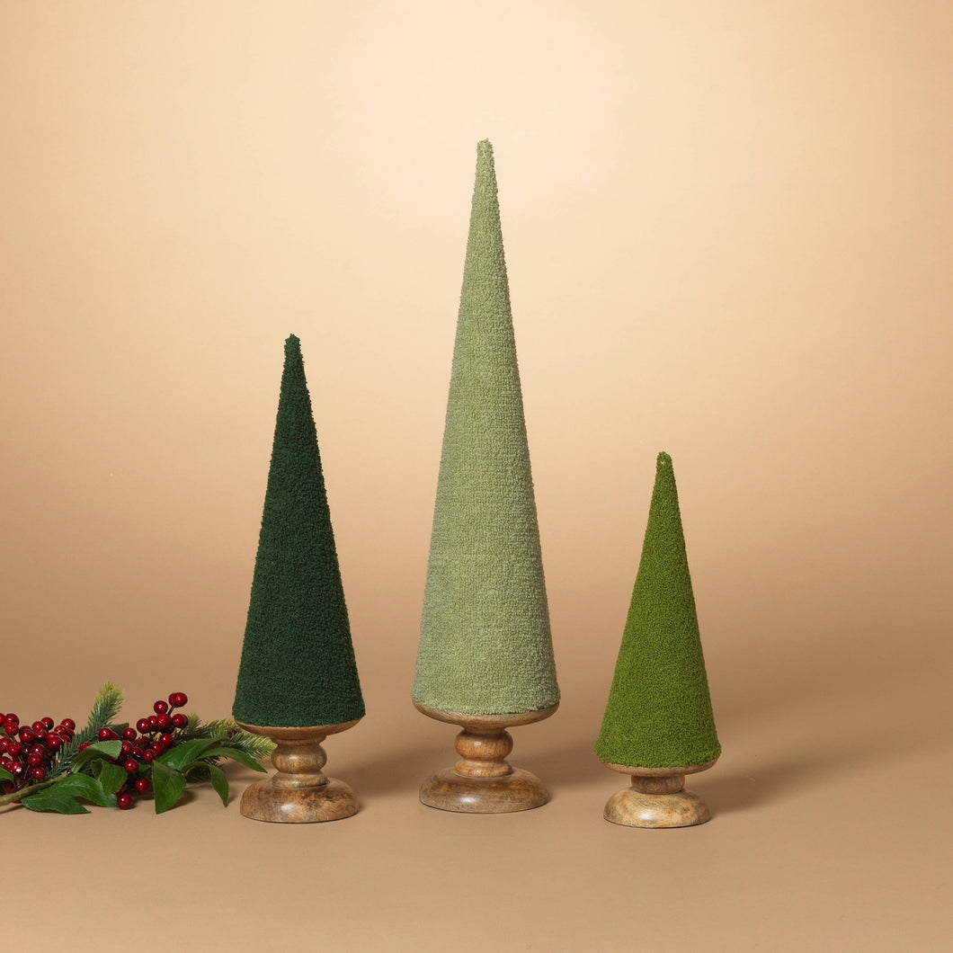 Crewel Embellished Cone Trees