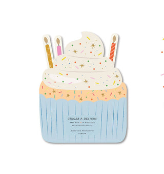 Birthday Cupcake die - cut folded Greeting Card - Olita Gifts & Goods