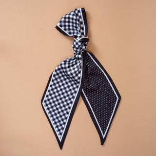 Twilly Scarf-Gingham Black - Olita Gifts & Goods