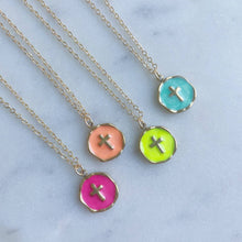 Load image into Gallery viewer, Colorful Cross Necklace
