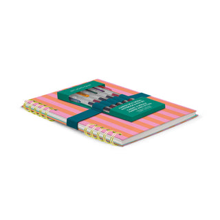 Cabana Stripes Harper Split - Spiral Notebook & Pen Set - Olita Gifts & Goods
