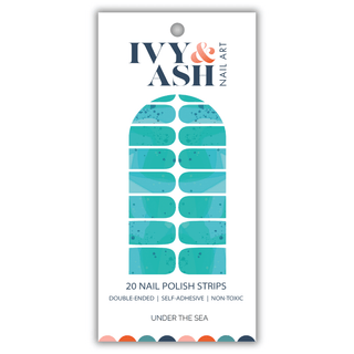 Under the Sea | Blue, Teal, & Aqua Watercolor Nail Wrap Set - Olita Gifts & Goods