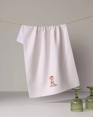 Merry Corgi Tea Towel