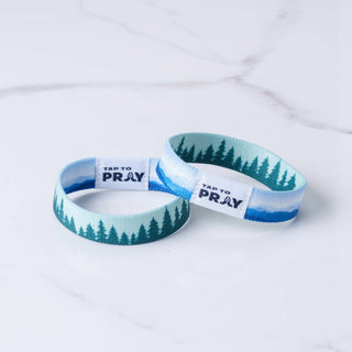 Tap To Pray™ Wristbands - Mountains & Forests: X-Small / Blue Mountains & Green Forests - Olita Gifts & Goods