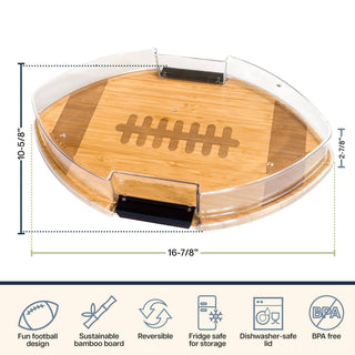 Flip, Serve & Store® Football Charcuterie Board with Lid