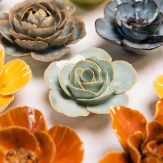 Ceramic Milk Teal Ranunculus - Olita Gifts & Goods