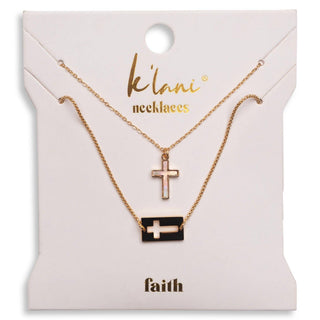 "Faith" Necklace Set Gold Mother of Pearl - Olita Gifts & Goods