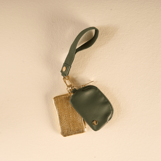 Dynamic Duo Pouch Luxe Wristlet-Evergreen Gold - Olita Gifts & Goods