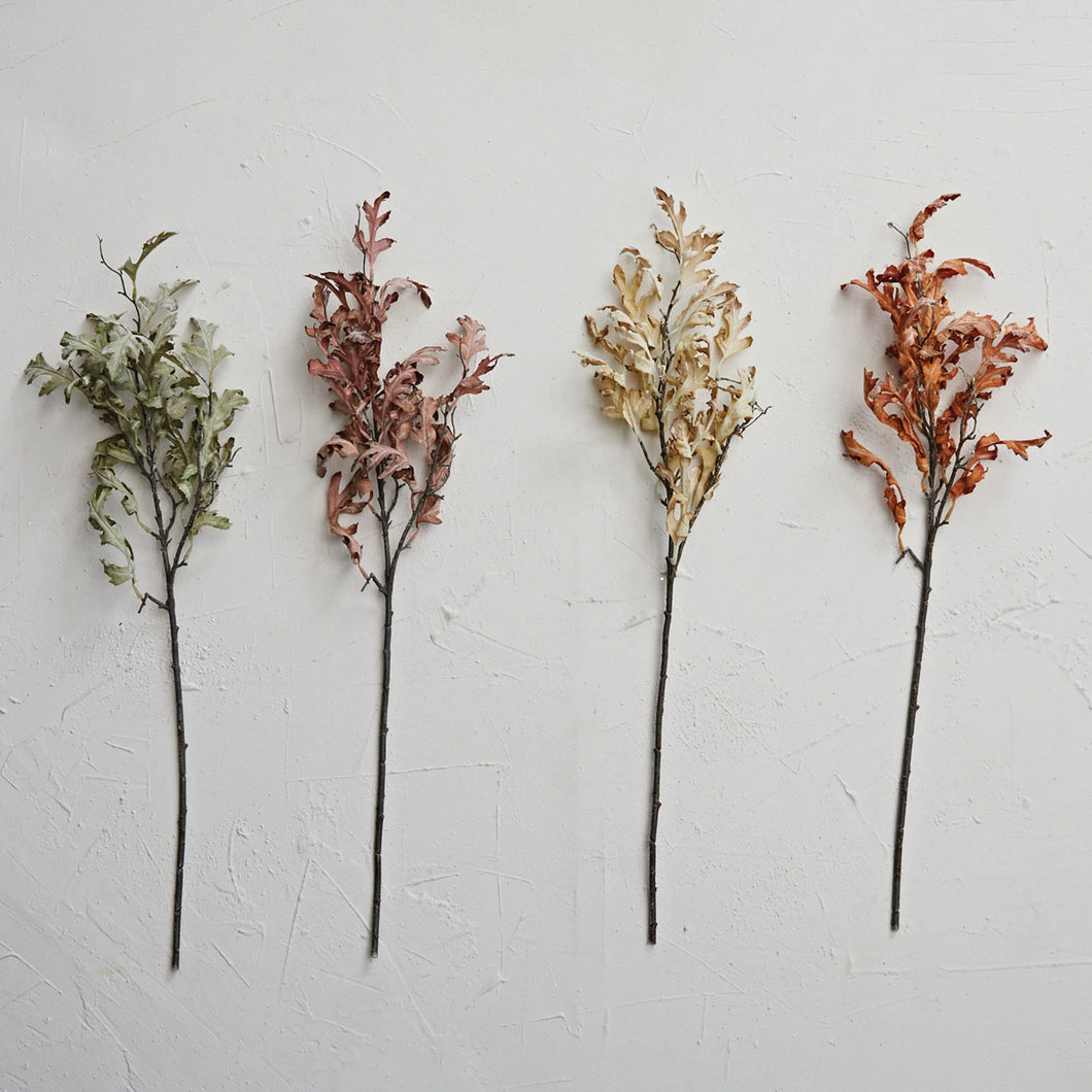 Faux Oak Leaves Branch