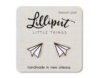 Paper Airplane Earrings // Quirky Earrings - Olita Gifts & Goods