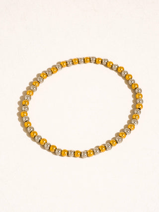 Perlisse 18K Gold Non-Tarnish Two Tone Beaded Bracelet: Multi-Colored / Perlisse-S