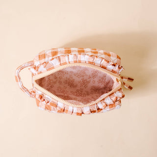 Quilted Cosmetic Pouch-Maple Gingham - Olita Gifts & Goods
